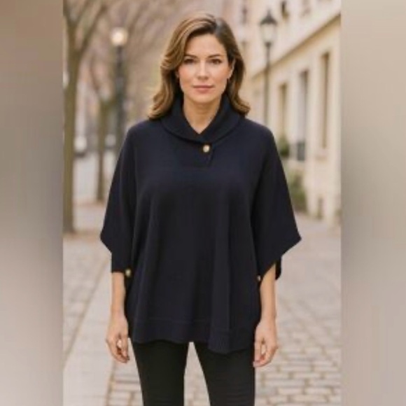 Ralph Lauren Sweaters - Ralph Lauren Black Sweater Knit Poncho Sweater Size Large